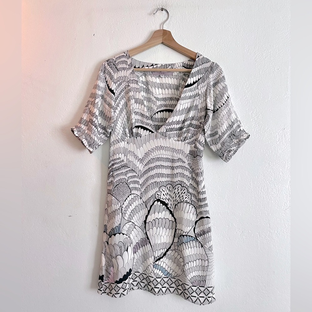CAMEO Silk Sketch Print Midi Dress